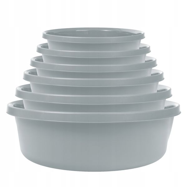 KADAX Miska Plastikowa 9L Okrągła Na Pranie Szara zdjęcie 5