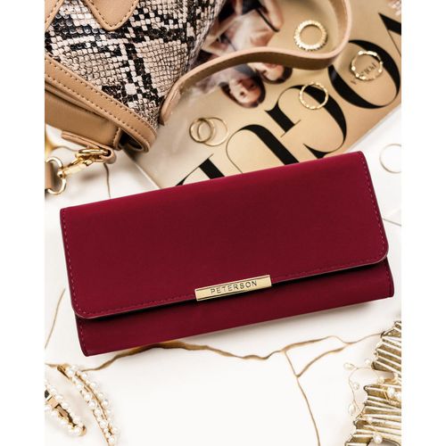 PETERSON portfel damski eko zamszowy elegancki matowy P237 c.bordowy na Arena.pl