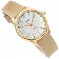DAMSKI ZEGAREK TIMEX TW2W15800 EASY READER BEŻOWY NA PASKU ELEGANCKI