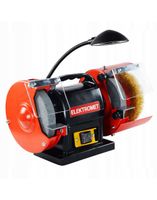 SZLIFIERKA STOŁOWA 200W PODWÓJNA DO OSTRZENIA 2 KAMIENIE TARCZE LAMPKA BL.