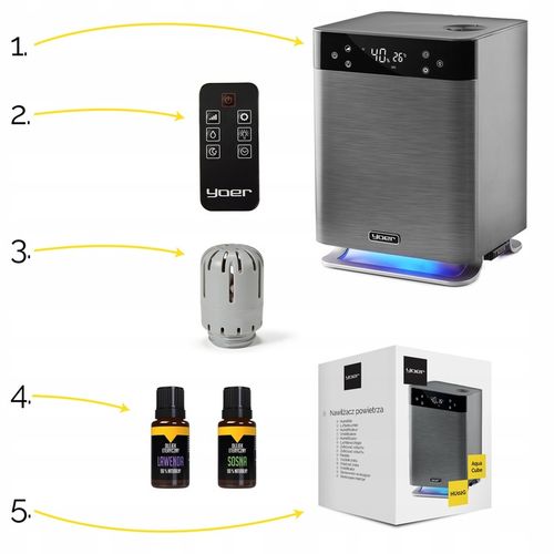5w1 Nawilżacz powietrza Oczyszcza Jonizator Yoer AUTOMATYCZNY +Aromaterapia na Arena.pl