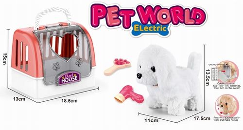 PIESEK INTERAKTYWNY W DOMKU Z DŹWIĘKIEM CHODZI I SZCZEKA + AKCESORIA na Arena.pl