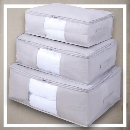 Pokrowiec Na Pościel Pod Łóżko Pojemnik Na Ubrania Torba Miękki Szary S na Arena.pl