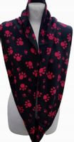 Komin Damski Szalik Szal w kocie stopki CZARNO RÓZOWY OBWÓD 160cm