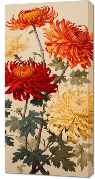 Obraz 50x100cm Tańczące Chryzantemy zdjęcie 1