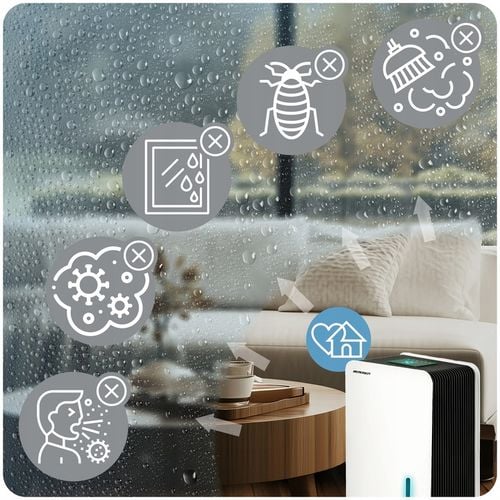 OSUSZACZ POWIETRZA POCHŁANIACZ WILGOCI 64W HEPA 34dB TIMER LED Berdsen na Arena.pl