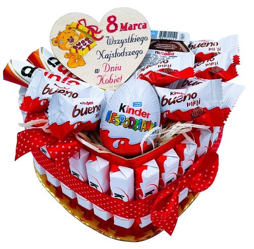 Tort KINDER Box Kosz Prezentowy Urodziny Imieniny Prezent Zestaw 18 30 40 na Arena.pl