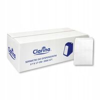 Serwetka biała gastronomiczna Clarina do Dyspenserów 17x17 cm 2000 szt!