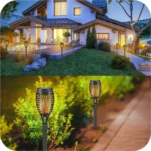 LAMPA SOLARNA POCHODNIA LAMPKI SOLARNE DO OGRODU OGRODOWE LED 4 SZTUKI na Arena.pl