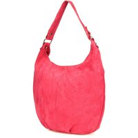 Fuksja zamszowa torebka damska A4 skórzana worek K50