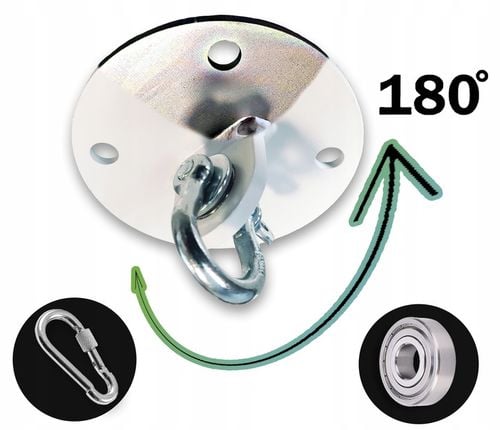 Uchwyt sufitowy z ŁOŻYSKIEM hak do huśtawki FOTELA WISZACEGO BIAŁY MAT na Arena.pl