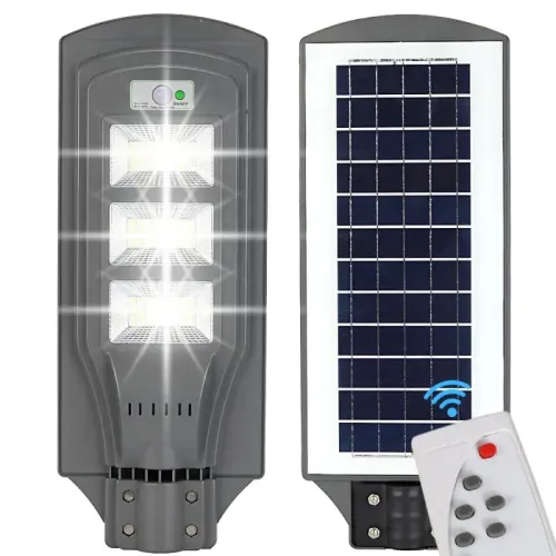 Lampa solarna uliczna led latarnia z pilotem czujnik ruchu i zmierzchu ip65 na Arena.pl