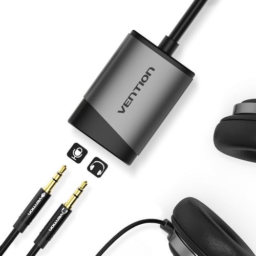 2 x Vention Zewnętrzna Karta Dźwiękowa Adapter USB-A Mikrofon Słuchawki 0,1 na Arena.pl