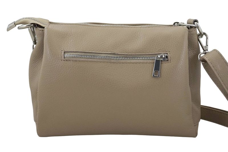 Uniwersalna torebka skórzana listonoszka - Beżowa zdjęcie 3