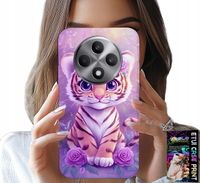 ETUI DO OPPO RENO12 F / 12FS 5G - SŁODKI TYGRYSEK NA RÓŻOWYM TLE + SZKŁO