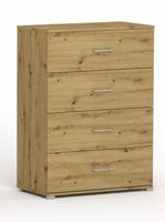 Komoda POLA 4s Dab Artisan- 4 szerokości. pojemna komoda z pełnym wysuwem.