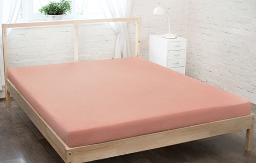 Prześcieradło frotte z gumką 160x200 jasny łososiowy GRUBE na Arena.pl