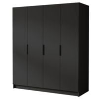 Szafa SALVADOR I 200 cm-pojemna garderoba-CZARNY+CZARNY