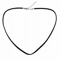 HURT Baza Naszyjnika Czarna Rzemień 60cm 10szt