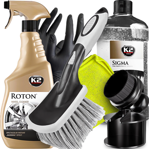 K2 ROTON 700ML KRWAWA FELGA  SZCZOTKA SIGMA DRESSING DO OPON APLIKATOR na Arena.pl