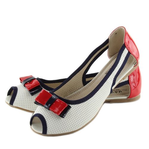 Balerinki D314 WHITE/RED/NAVY r.40 na Arena.pl