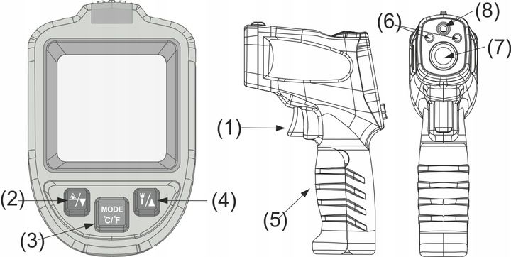 PIROMETR TERMOMETR LASEROWY BEZDOTYKOWY NA PODCZERWIEŃ EMISYJNOŚĆ -50+650°C zdjęcie 11