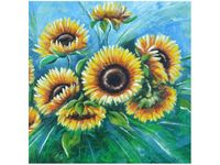 50X50CM SŁONECZNIKI NIEBIESKIM OBRAZ