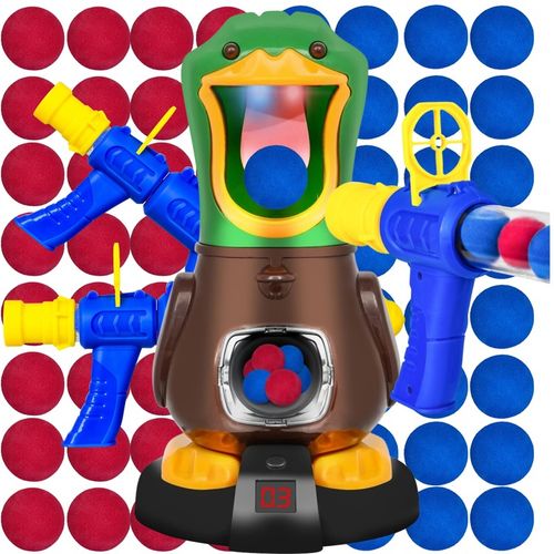 GŁODNA KACZKA STRZELANIE DO CELU DLA DZIECKA 2x PISTOLET 48 KULEK 2 KOLORY na Arena.pl