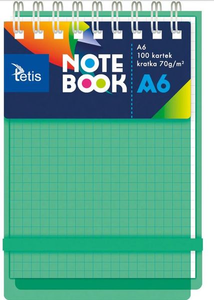 KOŁONOTES A6 100K PP ZIELONY TETIS zdjęcie 1