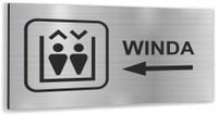 Tabliczka WINDA DOWOLNY TEKST NAPIS Tablica aluminium informacyjna SREBRNA