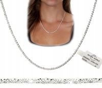 ŁAŃCUSZEK SREBRNY DAMSKI 925 NASZYJNIK DIAMENTOWANY MARGARITA SREBRO 925