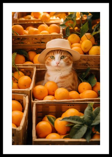 Plakat 30x45cm Kot w Pomarańczach na Arena.pl