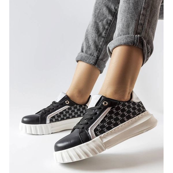 Czarne sneakersy na platformie r.37 zdjęcie 3
