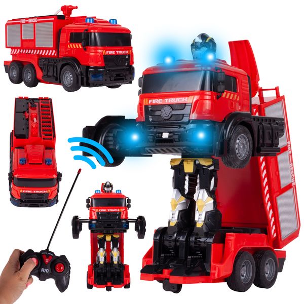 Robot Transformujący Straż Pożarna Na Pilota Auto zdjęcie 1