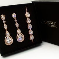 Komplet ślubny VIVIEN rose + DROP rose