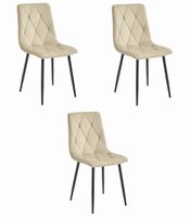 Krzesło LIBRA - jasny beż aksamit / nogi czarne x 3