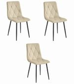 Krzesło LIBRA - jasny beż aksamit / nogi czarne x 3
