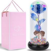 WIECZNA RÓŻA W SZKLE ŚWIECĄCA LED PREZENT NA DZIEŃ MAMY BABCI WALENTYNKI