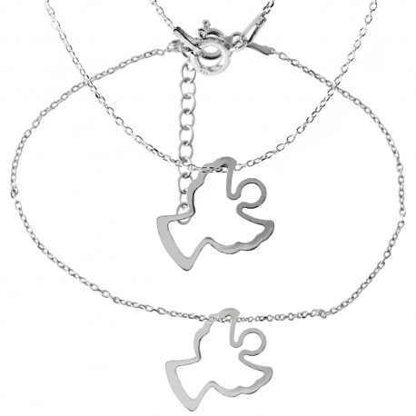 SREBRNY KOMPLET CELEBRYTKI ANIOŁEK SREBRO PRÓBY 925 zdjęcie 1