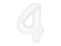 Balon foliowy "cyfra 4", biała, 100 cm [balon na hel]
