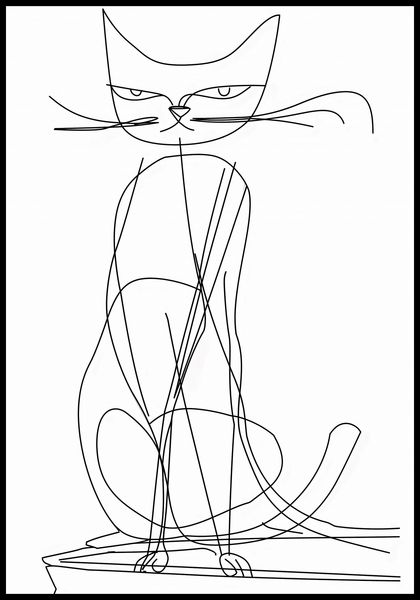 Plakat 68x98cm Kot Linijny zdjęcie 2