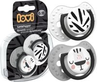 LOVI Smoczek silikonowy dynamiczny 6-18m 2 szt  Salt&Pepper
