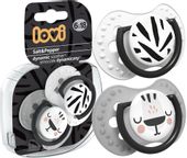 LOVI Smoczek silikonowy dynamiczny 6-18m 2 szt  Salt&Pepper