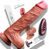 WIBRATOR z pilotem DAMSKI DILDO Z PRZYSSAWKA podgrzewany POSUWISTY SEX REAL