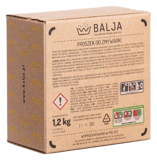 Balja ekologiczny proszek do zmywarki 1,2kg zdjęcie 2