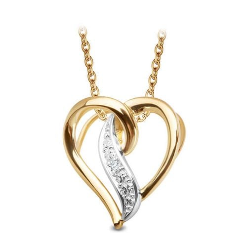 złoty wisiorek serce z 1 diamentem 585 na Arena.pl