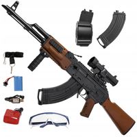 PISTOLET NA KULKI ŻELOWE AUTOMAT AK47 DWA MAGAZYNKI CZARNO BRĄZOWY KARABIN