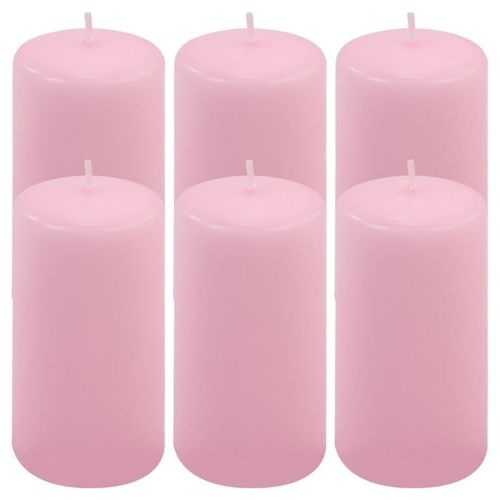 Zestaw świec filarowych, 11,5 cm, Ø 6 cm, różowe, 6 szt. na Arena.pl