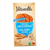 Ciastka Vitanella wielozbożowe z dodatkiem mleka 300g bez cukru