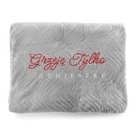 Koc z haftem 200 x 220 szary dla niej prezent ma walentynki na rocznicę